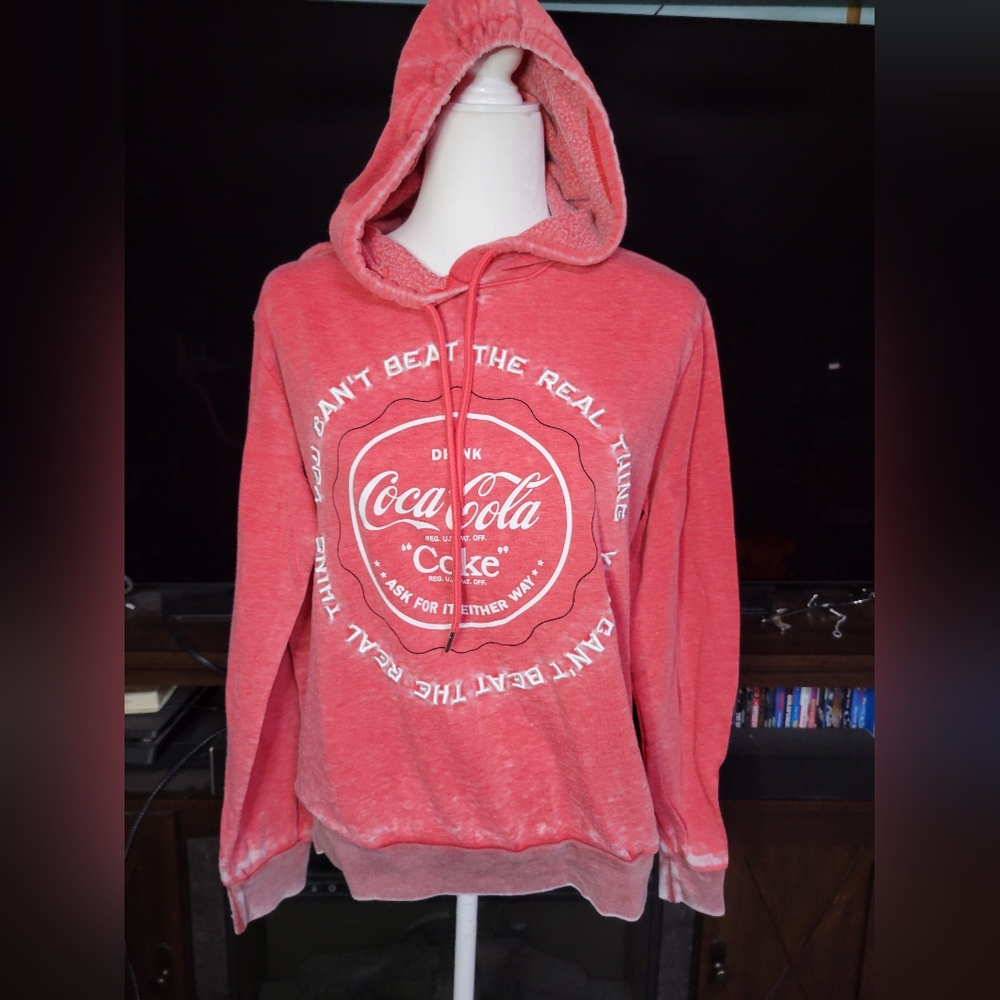 Coca-Cola Coke distressed look sweatshirt Jr ladies XL 15-17